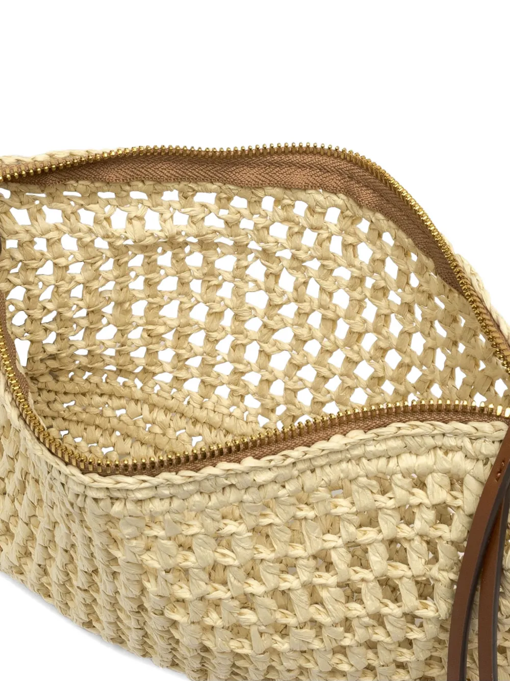 GIANNI CHIARINI Kleine Nefeli gehaakte buidel met rits Beige