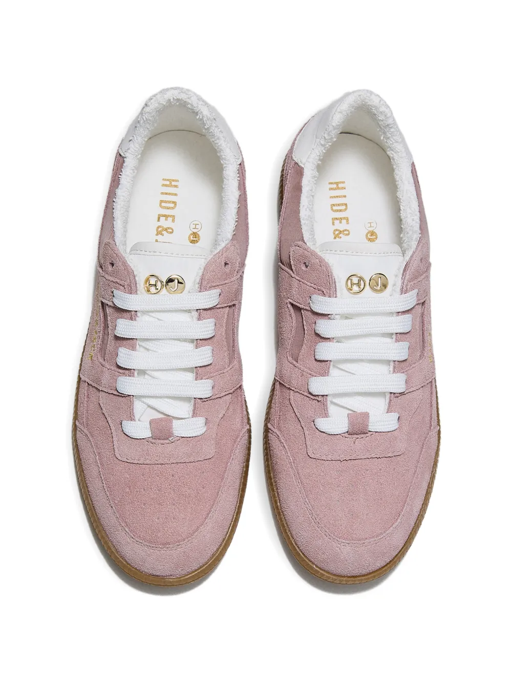 Hide&Jack Shaggy Powder panelled sneakers Roze