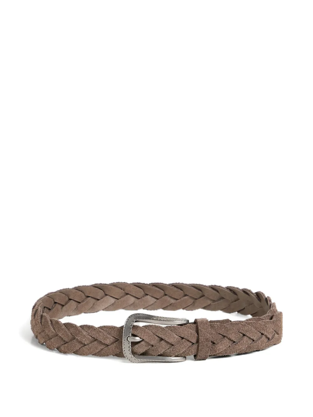 Brunello Cucinelli Kids braided suede belt - Marrone