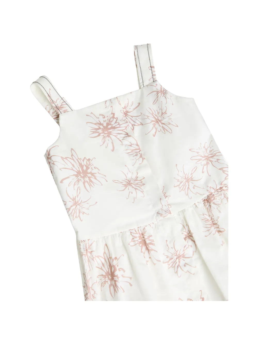 Brunello Cucinelli Kids Katoenen popeline jurk met monili print Wit