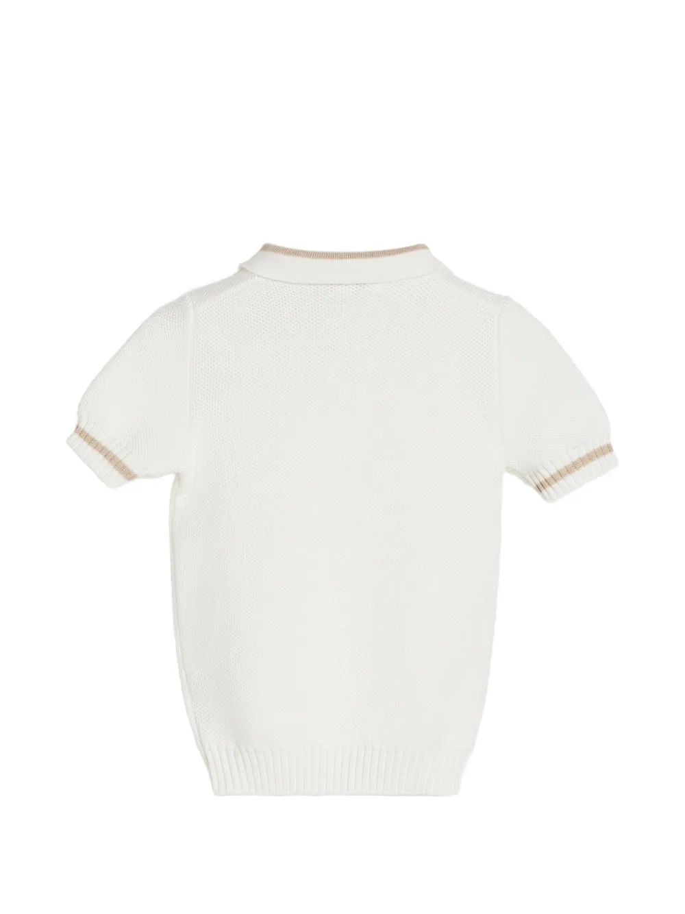 Brunello Cucinelli Kids Baby Bernie katoenen poloshirt met honingraat stiksel Beige