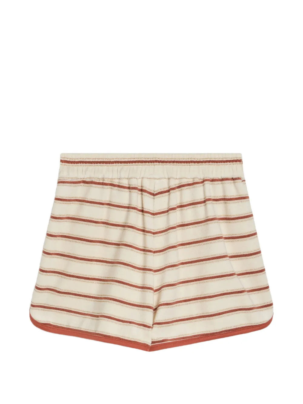  Brunello Cucinelli Kids Pantalones Cortos De Deporte De Seda Y Algodón Con Rayas Brillantes - Neutro 