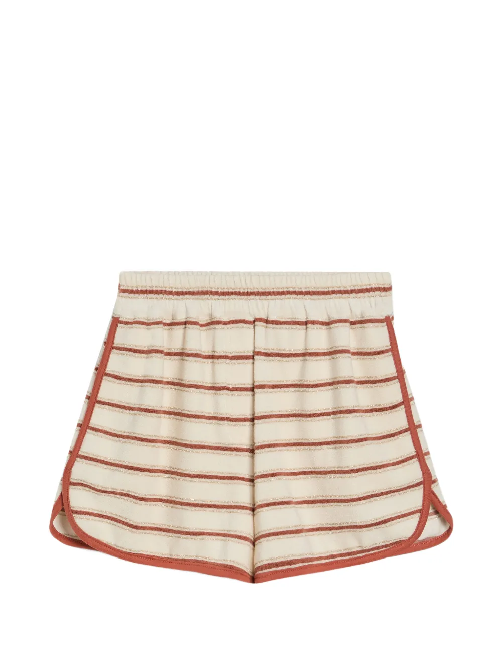 Brunello Cucinelli Kids Shorts sportivi in seta e cotone a righe - Toni neutri