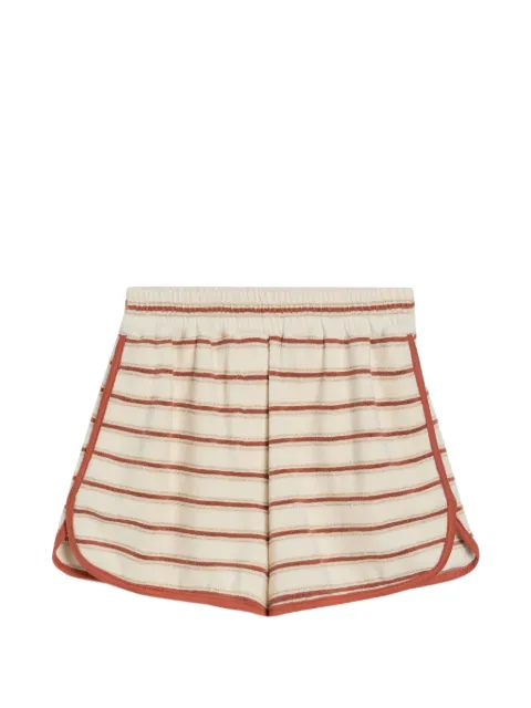 Brunello Cucinelli Kids shorts deportivos de seda y algodón con rayas brillantes
