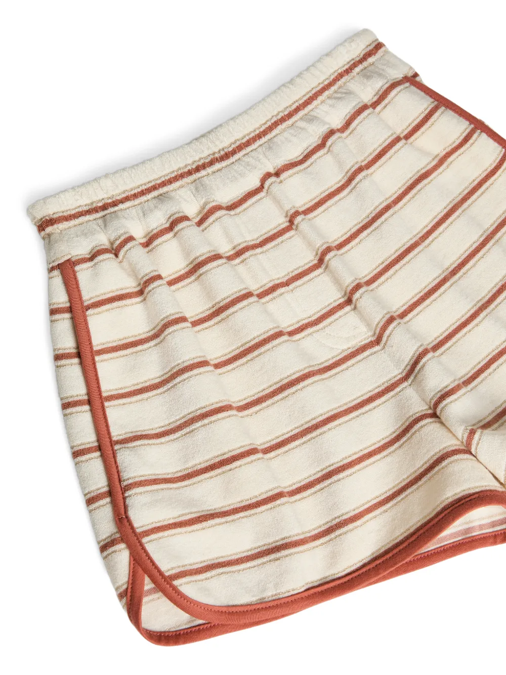  Brunello Cucinelli Kids Pantalones Cortos De Deporte De Seda Y Algodón Con Rayas Brillantes - Neutro 