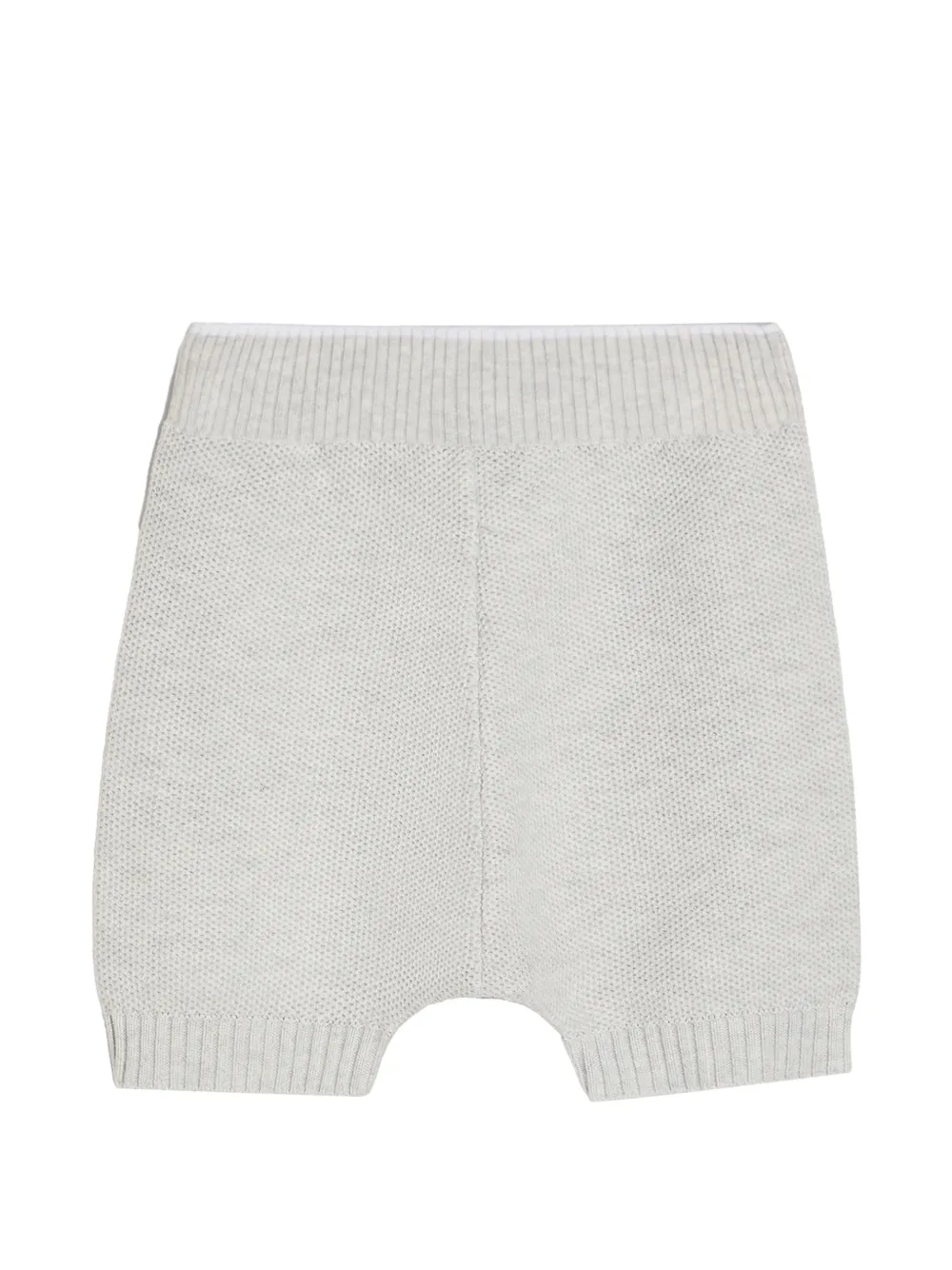 Brunello Cucinelli Kids cotton honeycomb stitch knit Baby Bernie bermuda shorts - Grigio