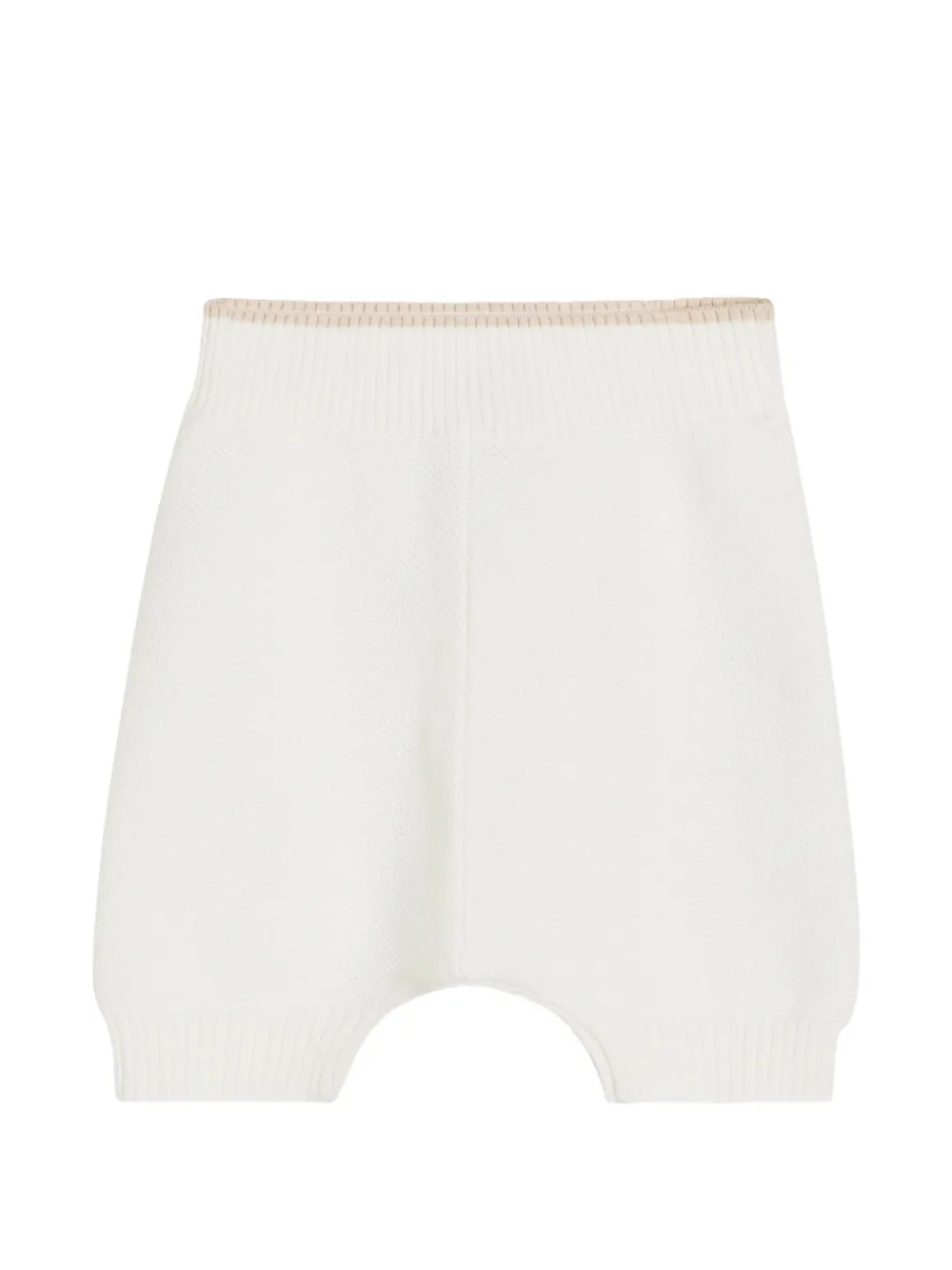 Brunello Cucinelli Kids cotton honeycomb stitch knit Baby Bernie bermuda shorts - Toni neutri