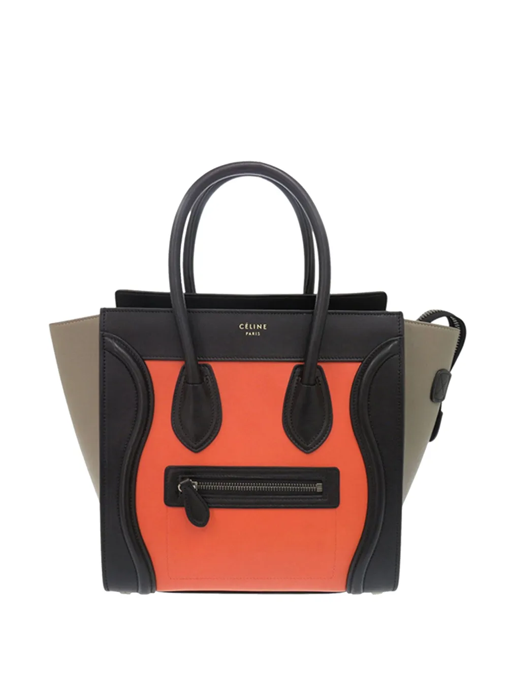 Celine Pre-Owned 2010-2025 Micro Tricolor Leather Luggage Tote handbag - Arancione
