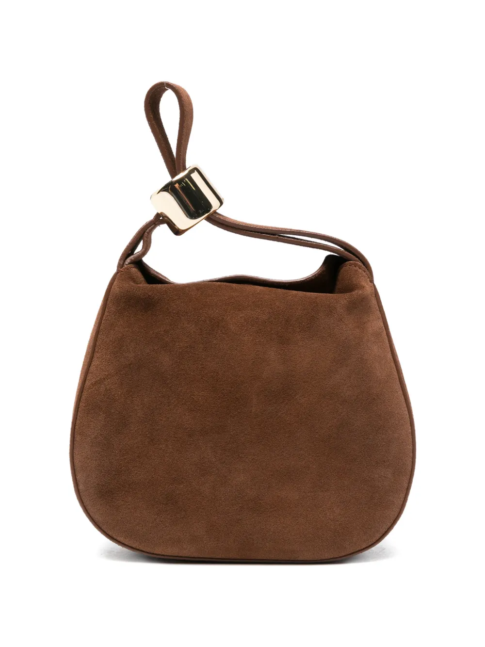 Semicouture mini Baily suede tote bag - Marrone