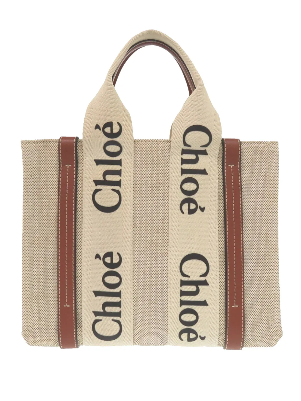 Chloé Pre-Owned 2010-2025 Small Canvas Woody Tote satchel - Marrone