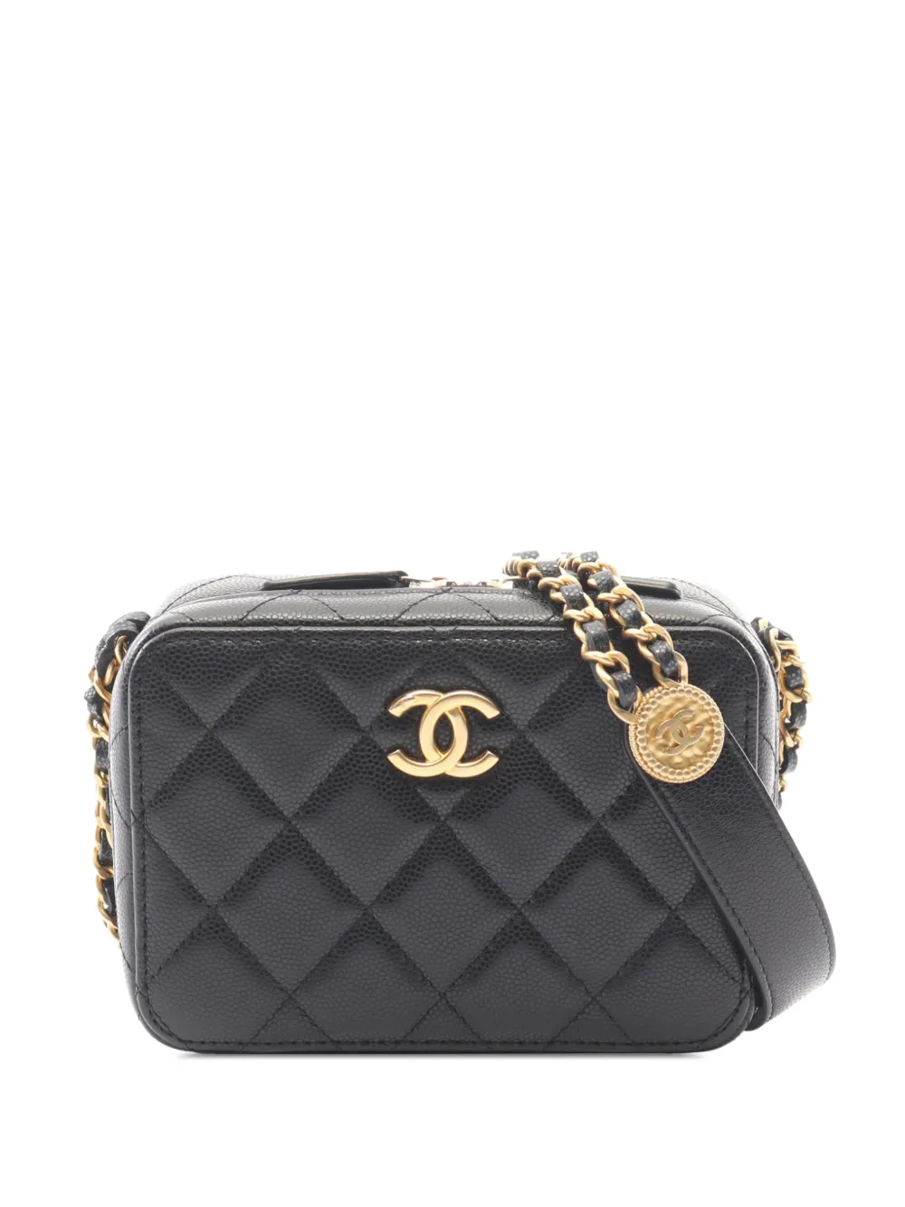 CHANEL Pre-Owned 2021-2026 Mini Quilted Caviar Twist Your Buttons Camera Bag crossbody bag - Nero