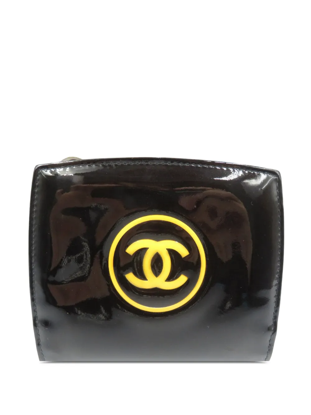 CHANEL Pre-Owned 2009-2010 CC Patent Makeup Line Compact Wallet small wallets - Nero