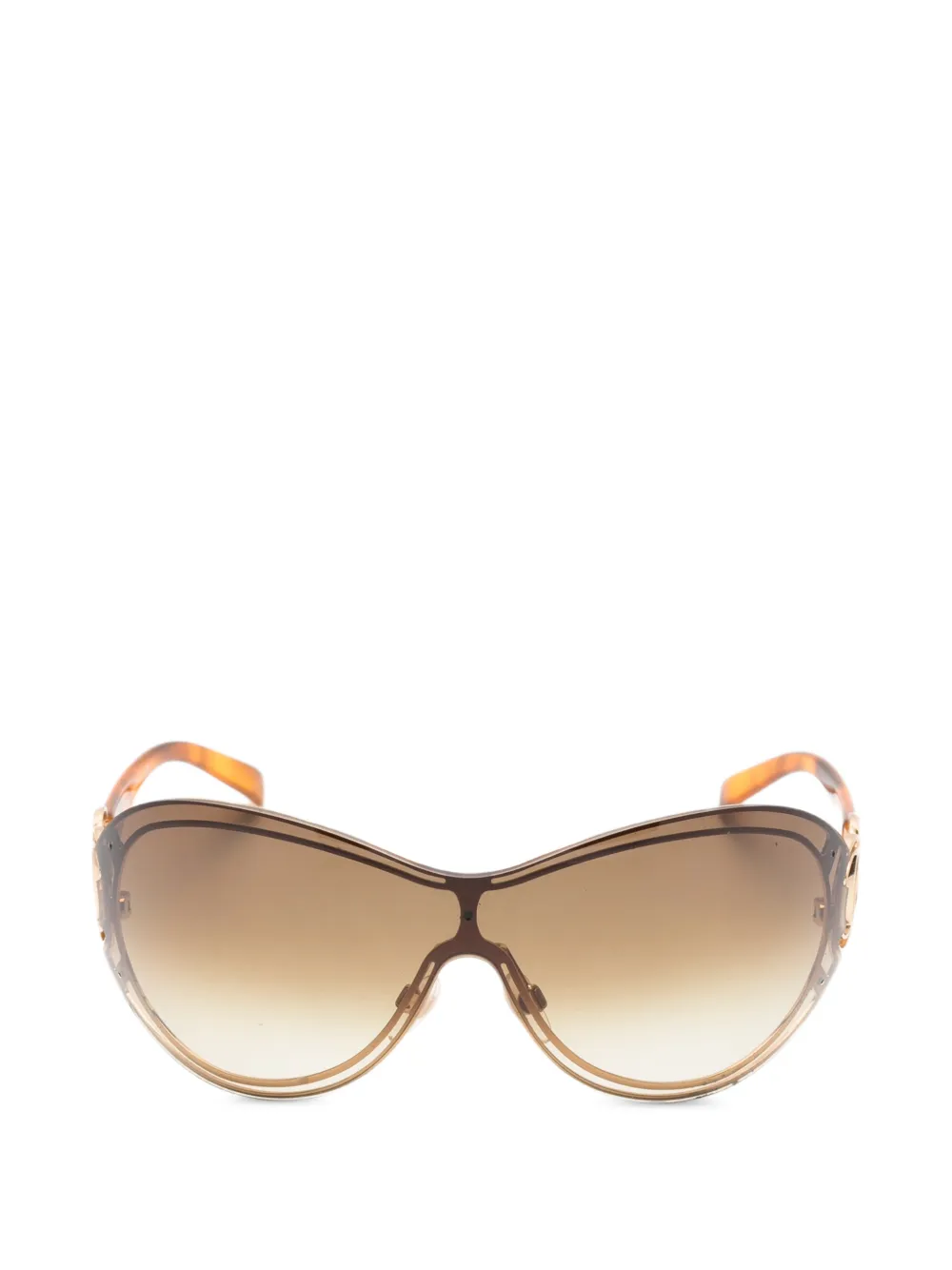 CHANEL Pre-Owned 2000s tortoiseshell-effect sunglasses - Toni neutri