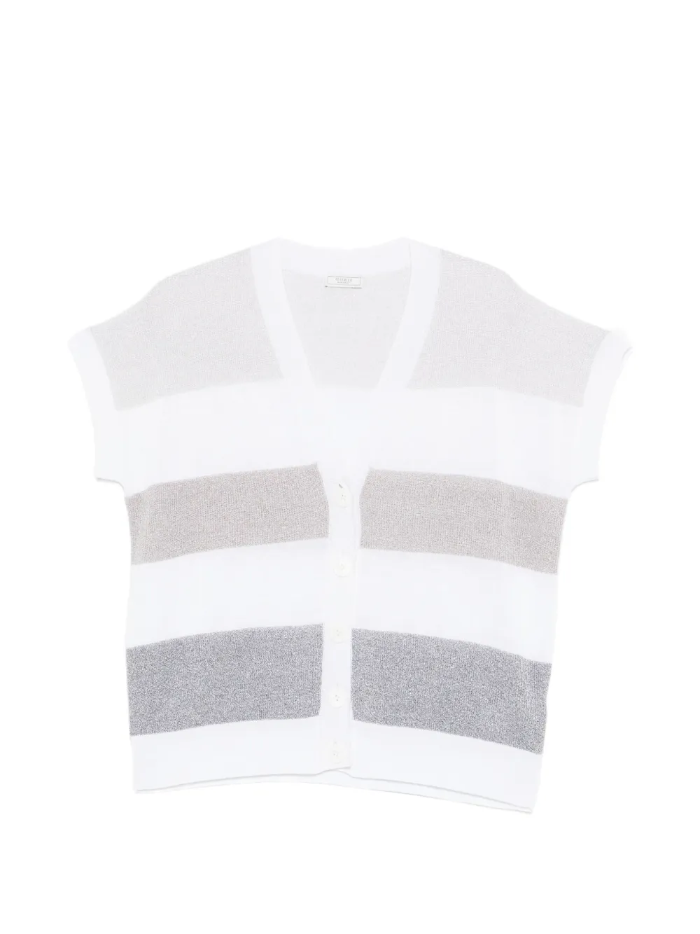 Peserico striped short-sleeve cardigan - Bianco