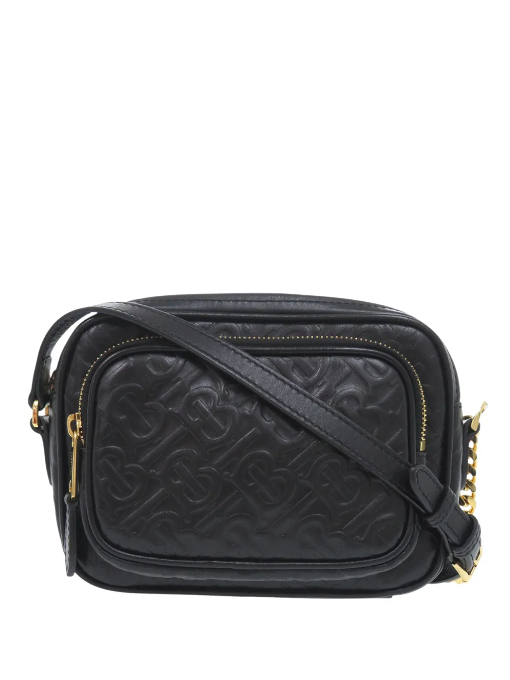 Burberry Pre-Owned 2000-2025 Embossed Calfskin TB Monogram Camera Chain crossbody bag - Schwarz