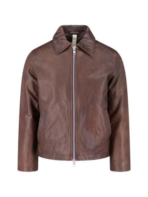 Sunflower zip leather jacket
