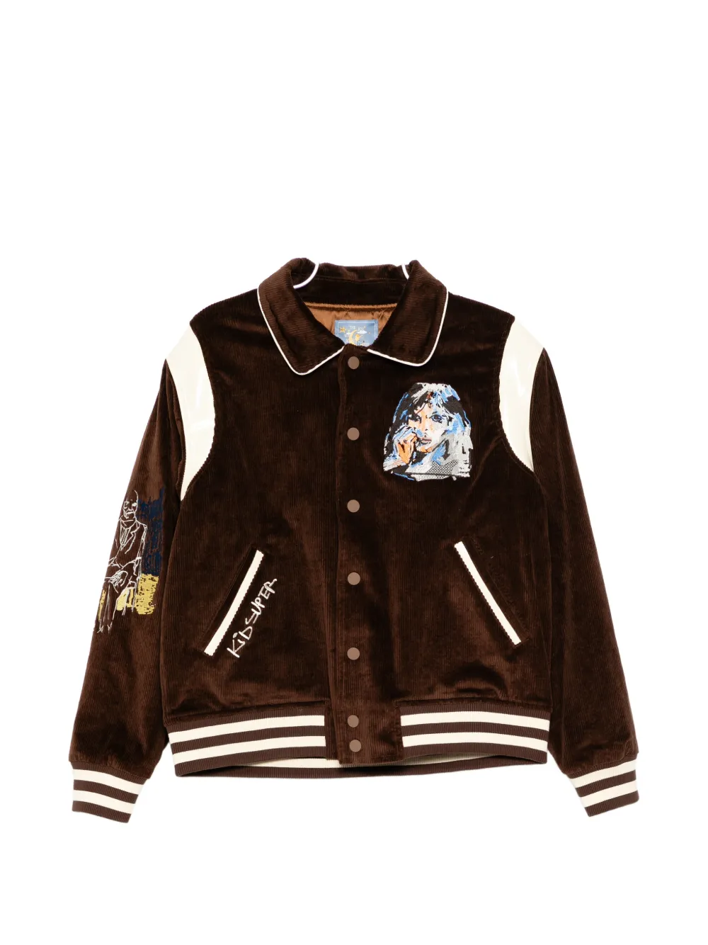 KidSuper face embroidered jacket - Brown