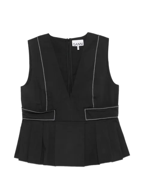 GANNI contrast-stitch blouse 