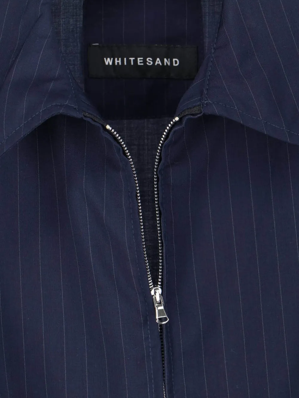White Sand Jack met rits en krijtstreep Blauw