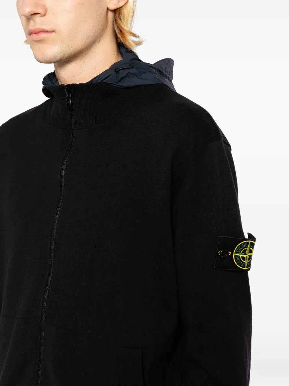 Stone Island Jack met capuchon Zwart