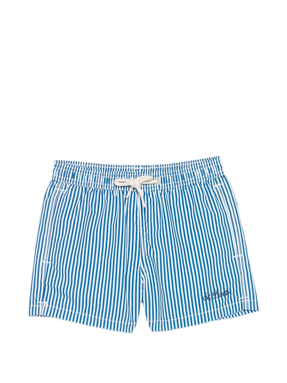 MC2 Saint Barth Kids Syros striped drawstring swim shorts - Blu