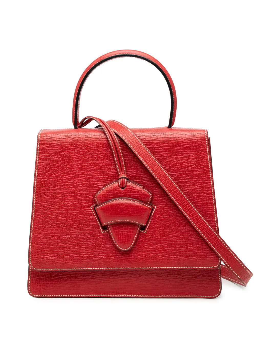 Loewe Pre-Owned 2010-2026 Textured Leather Barcelona Top Handle Bag satchel - Rosso