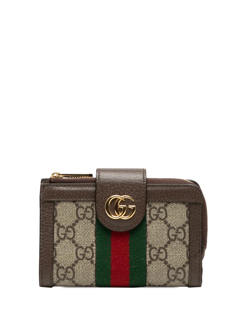 Gucci Pre-Owned 2016-2026 GG Supreme Web Ophidia Bifold Wallet small wallets - Marrone