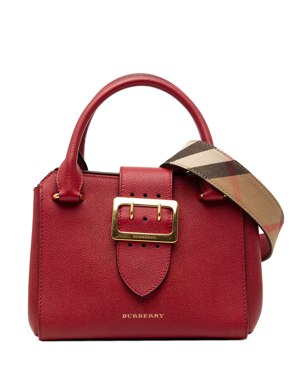 Burberry Pre-Owned 2000-2017 Small Grained Leather Buckle Tote satchel - Rot