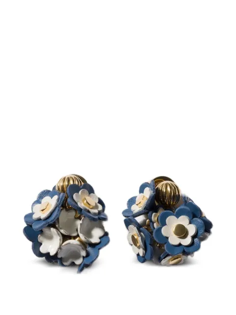 Miu Miu aretes de metal y piel