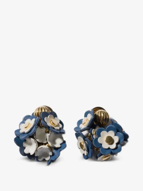 Miu Miu aretes de metal y piel