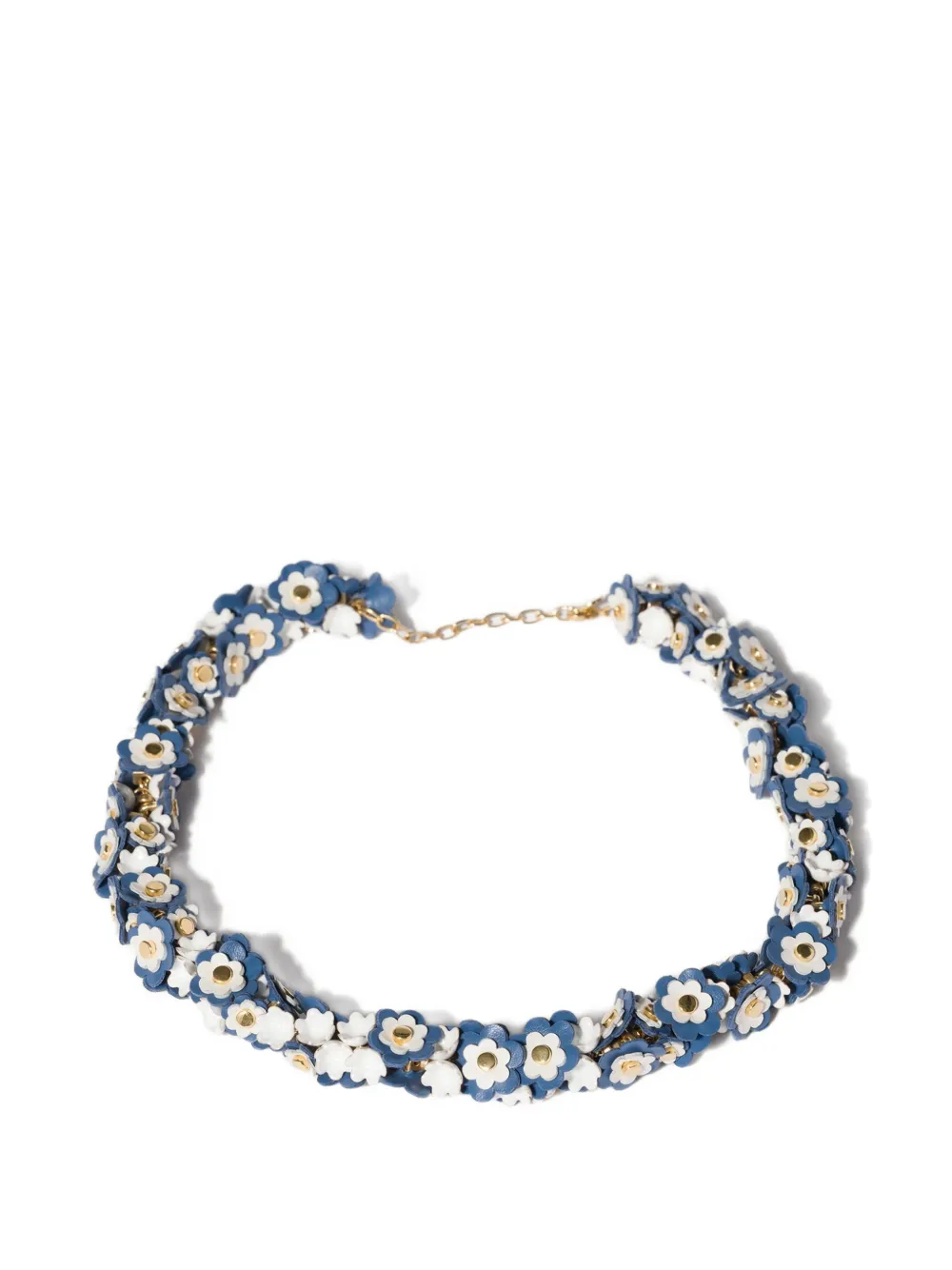 Miu Miu metal and leather necklace - Oro