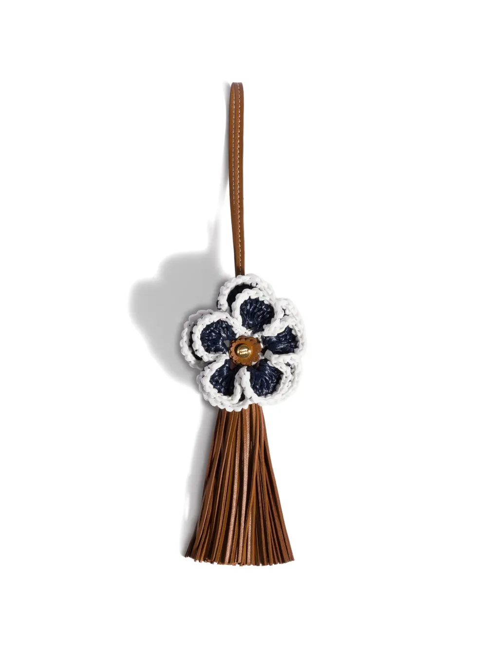 Miu Miu leather and raffia-effect yarn trick - Braun