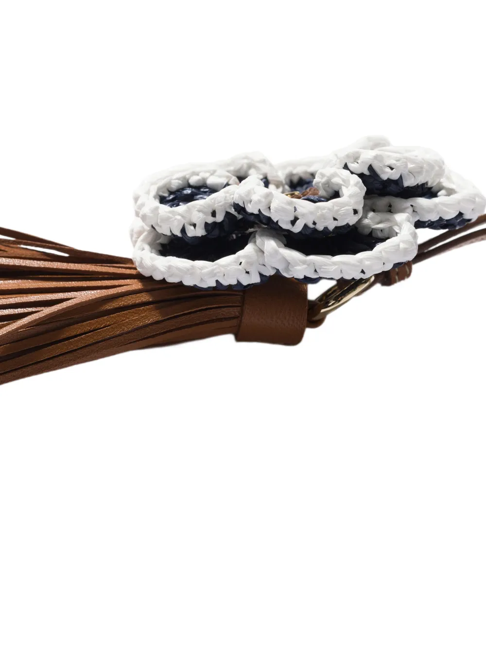 Miu Leren trui met raffia-effect Bruin