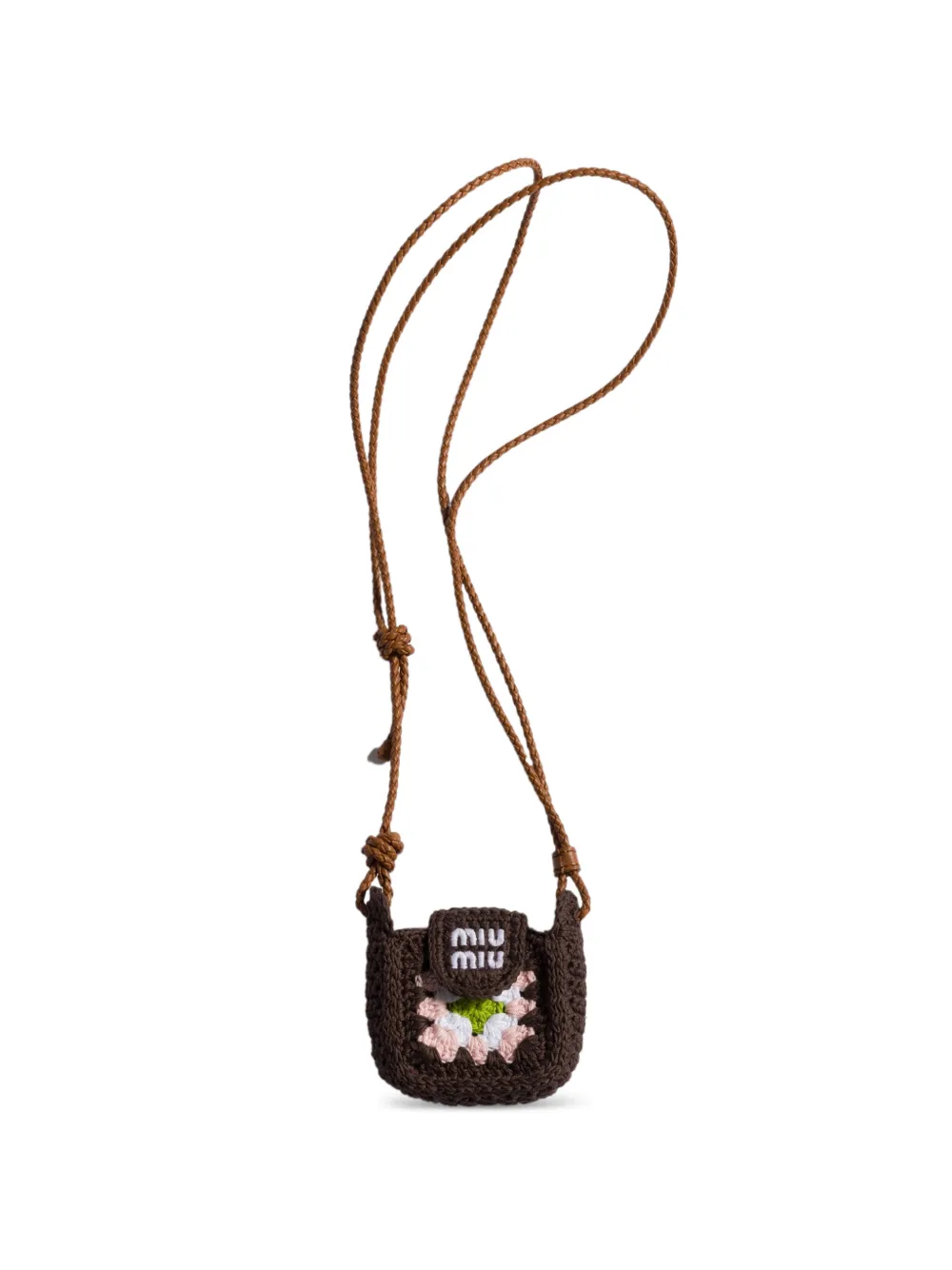 Miu Miu Pouch all'uncinetto - Marrone