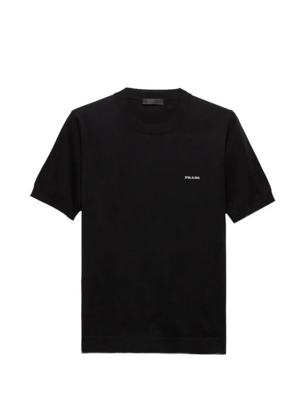 Prada Cotton crew-neck Sweater | Black | FARFETCH