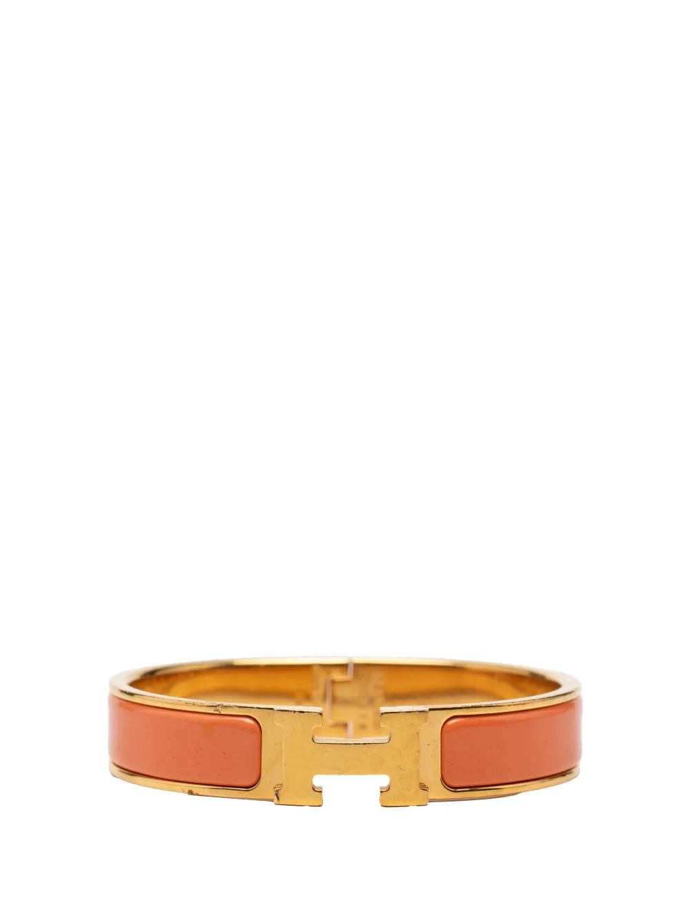 Hermès Pre-Owned 20th Century Narrow Enamel Clic H Bracelet PM costume bracelet - Orange