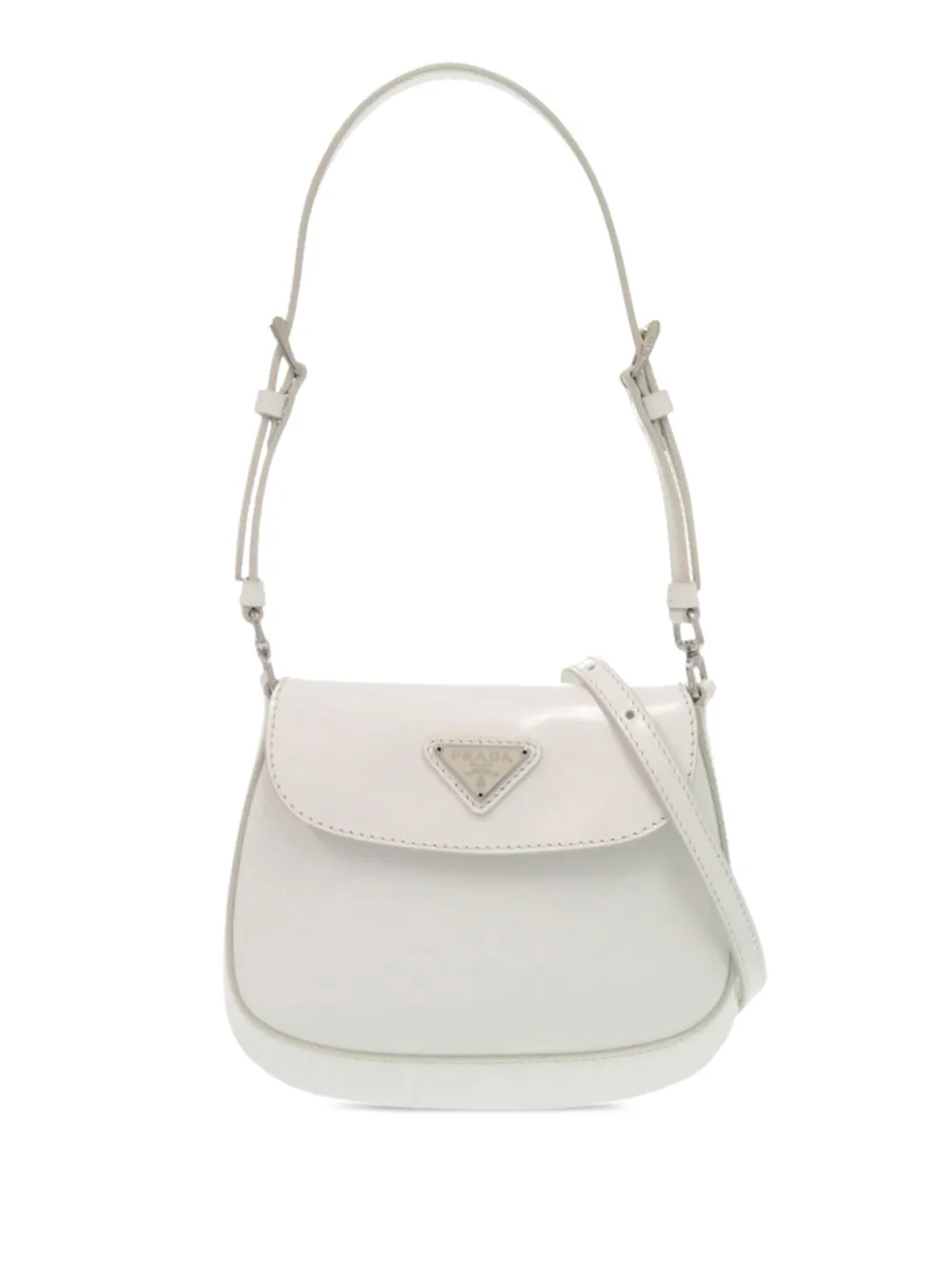 Prada Pre-Owned 2020-2026 Mini Brushed Leather Cleo Bag crossbody bag - Bianco