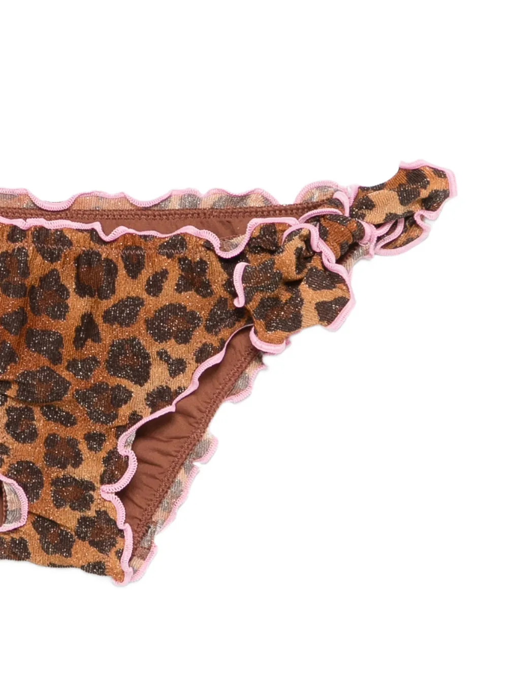 MC2 Saint Barth Kids Broek met dierenprint en ruches Beige