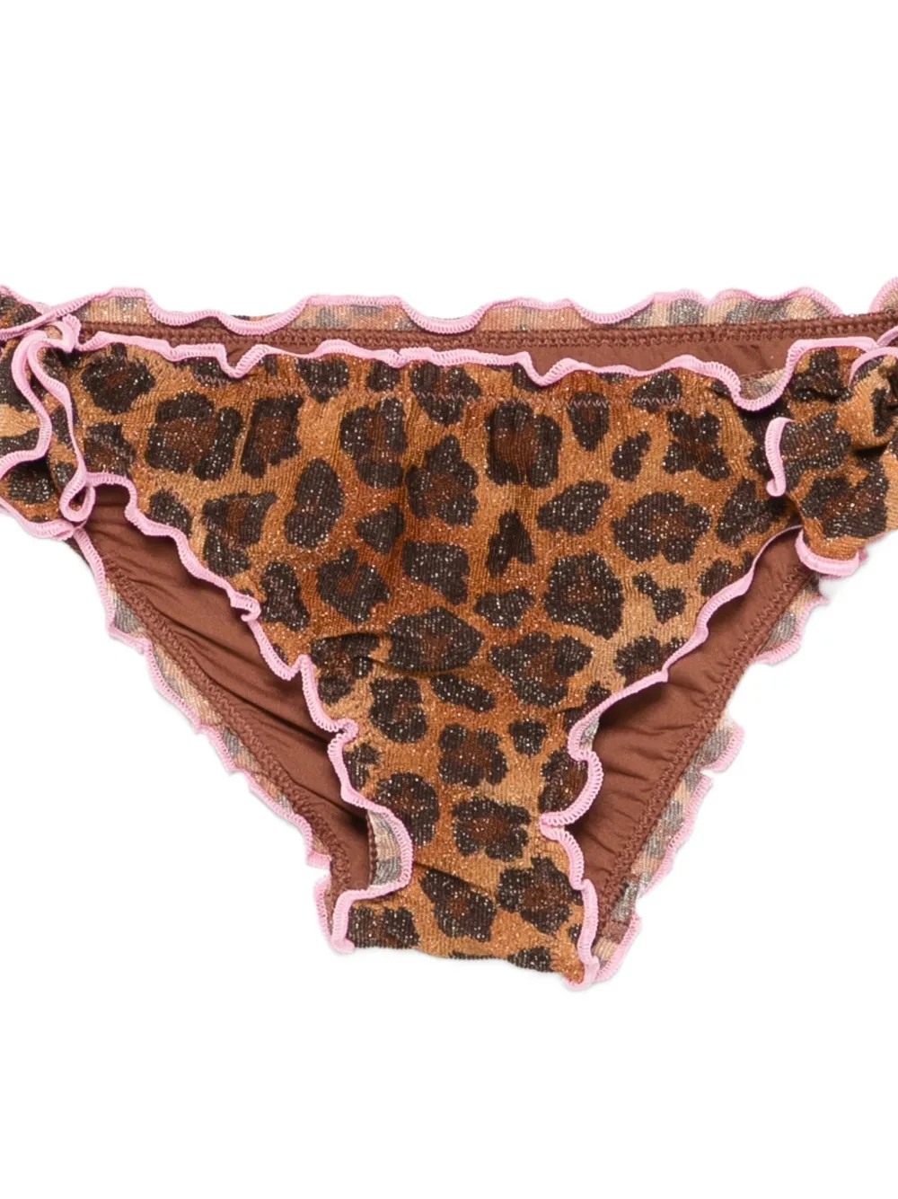 MC2 Saint Barth Kids Broek met dierenprint en ruches Beige