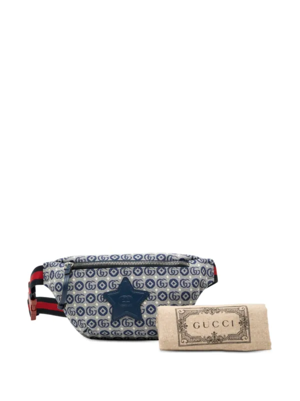 Gucci Pre-Owned 2016-2025 Kids GG Canvas Stars Web Belt Bag | Blue