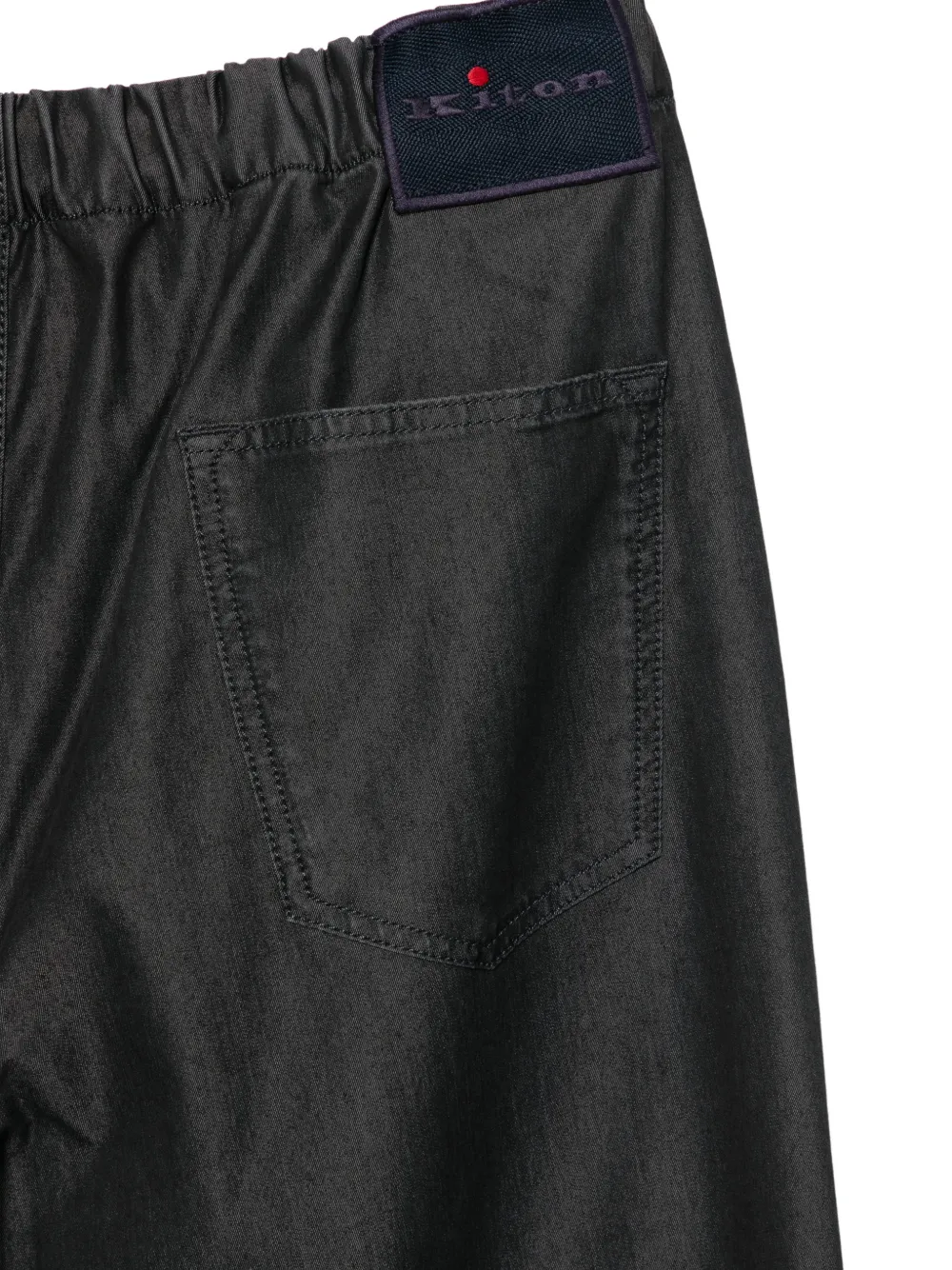 Kiton Broek met trekkoord en patch Grijs