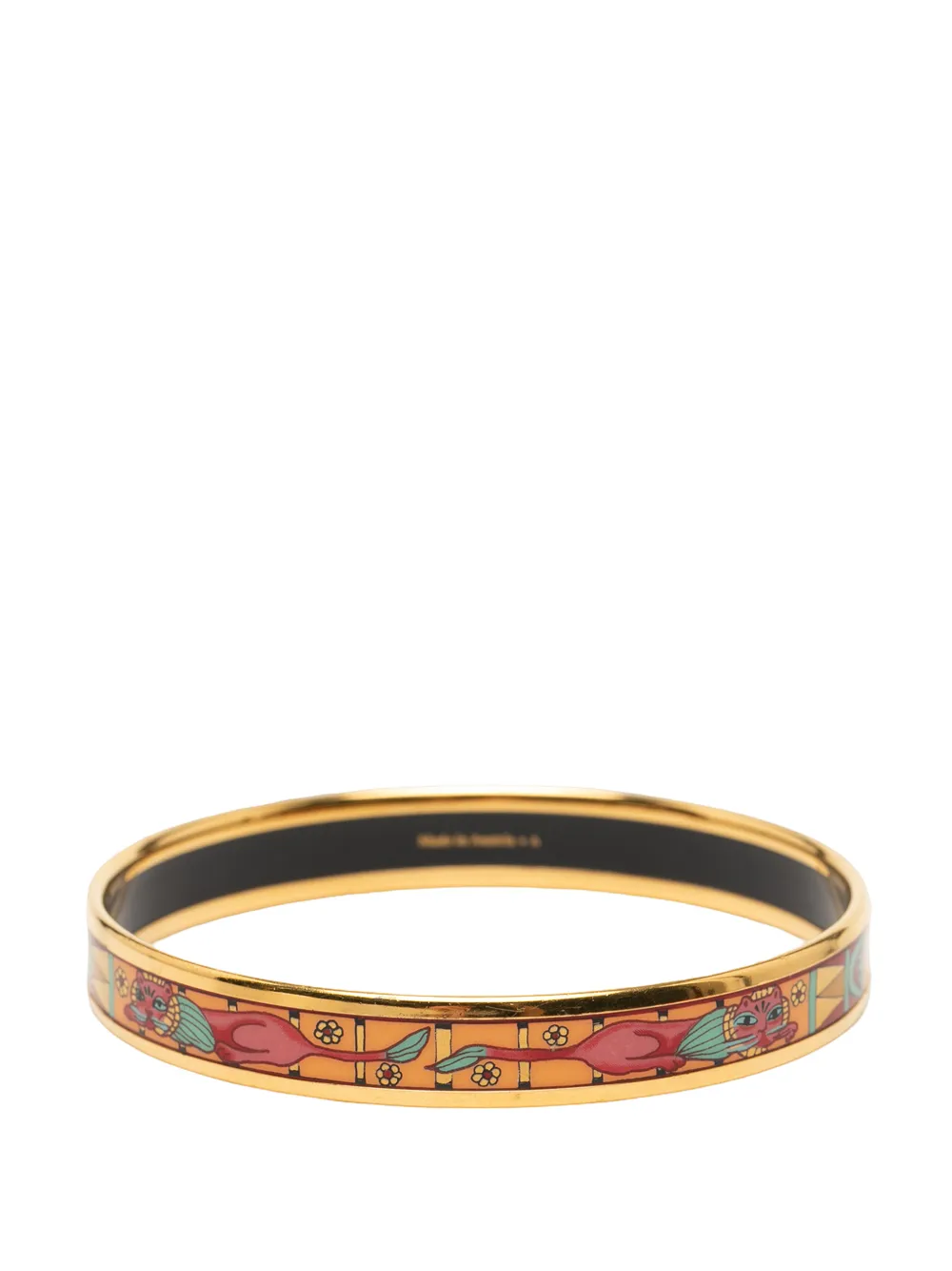 Hermès Pre-Owned 2000-2025 Narrow Animal Motif Enamel Bangle 62 costume bracelet - Oro