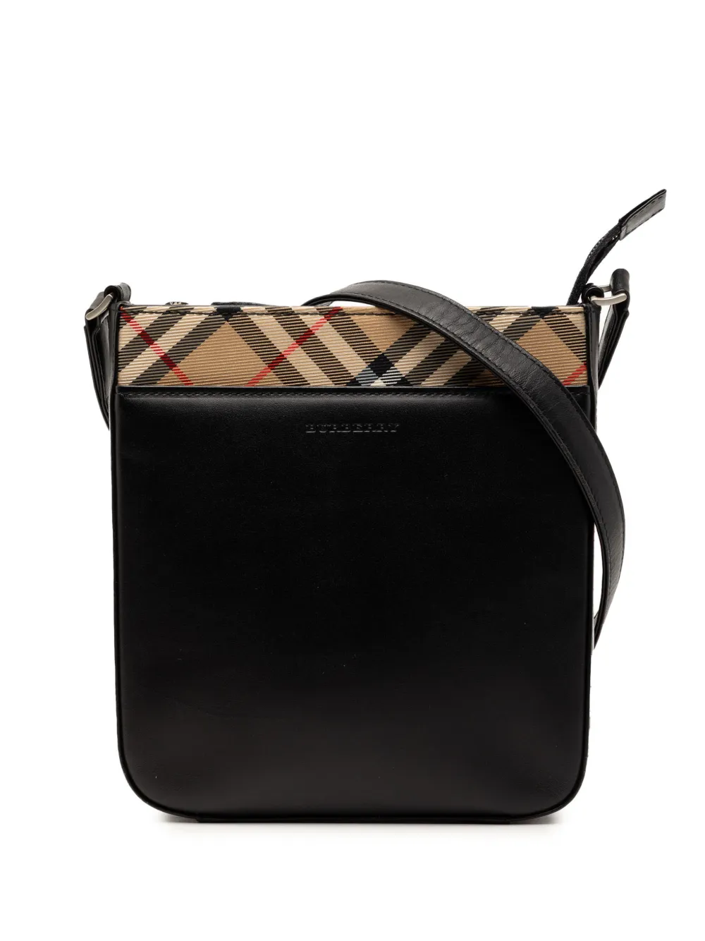 Burberry Pre-Owned 2000-2017 Nova Check Trimmed Leather crossbody bag - Nero