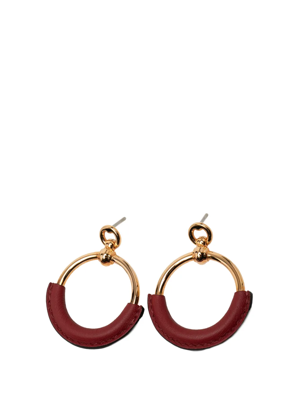 Hermès Pre-Owned 2010-2025 Gold Plated Swift Loop Earrings costume earrings - Rosso