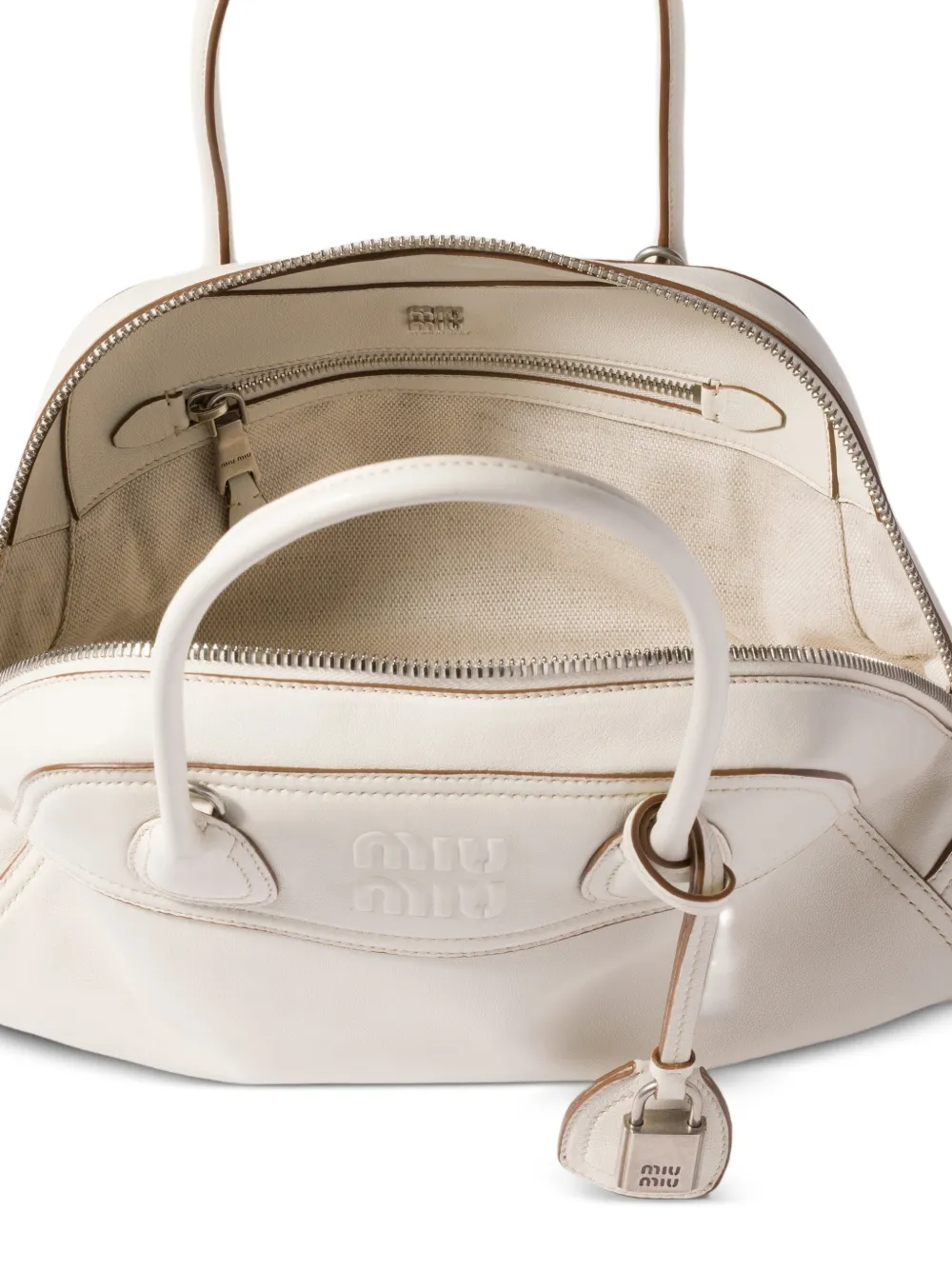 Miu Vivant leren tas Wit