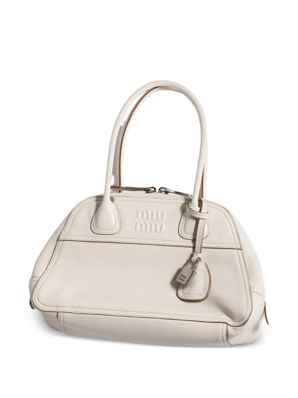 Miu Vivant leren tas Wit