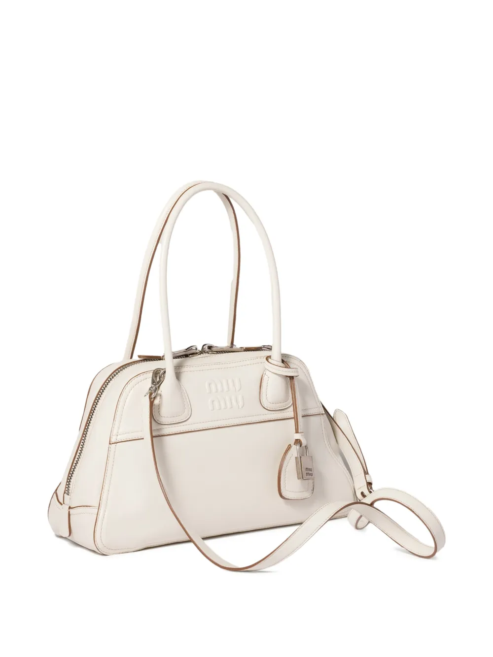 Miu Vivant leren tas Wit