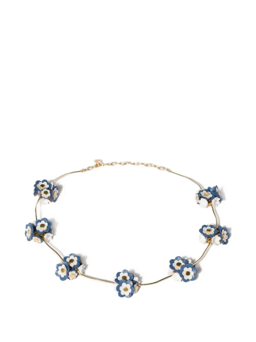 Miu Miu metal and leather necklace - Oro