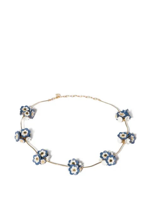 Miu Miu metal and leather necklace