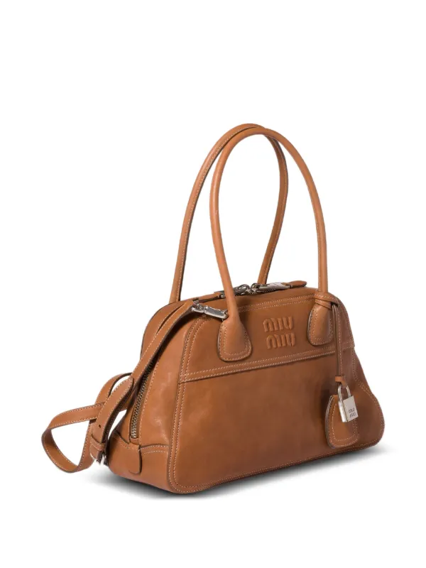 Miu Miu Vivant Leather Bag | Brown | FARFETCH